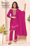 Harshini 2 By Sangeet Kids Wear Vichitra Silk Readymade Suits Wholesale Suppliers In India